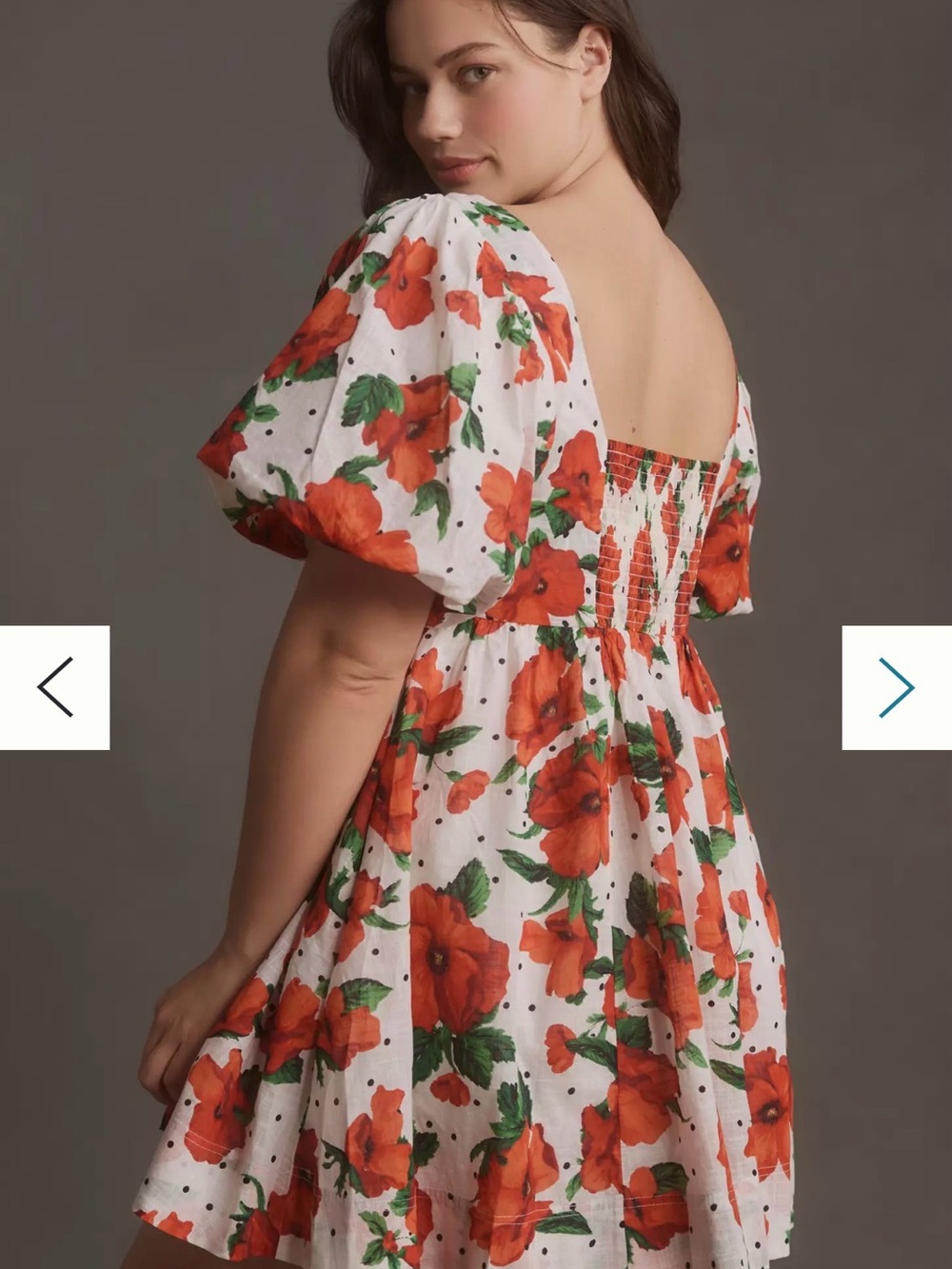 Maeve Anthropologie Square Neck Smocked Baby-Doll Floral Mini Dress Large - Picture 3 of 16